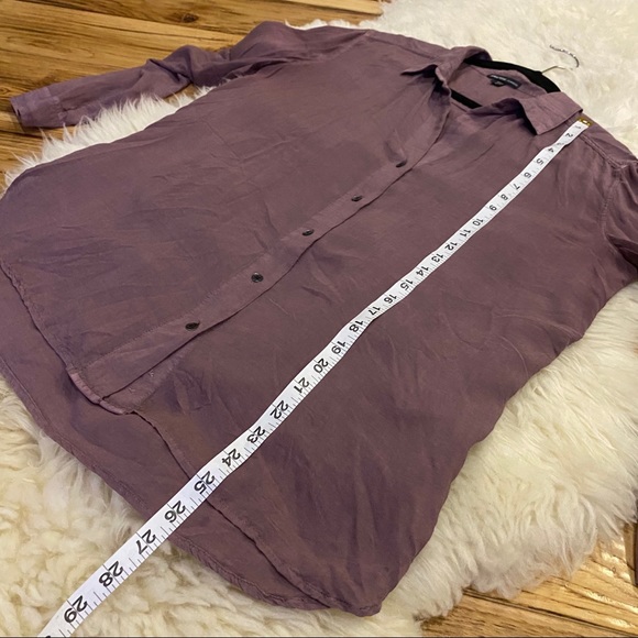 James Perse Purple Viscose Button Up Blouse Size 2 - Picture 6 of 6